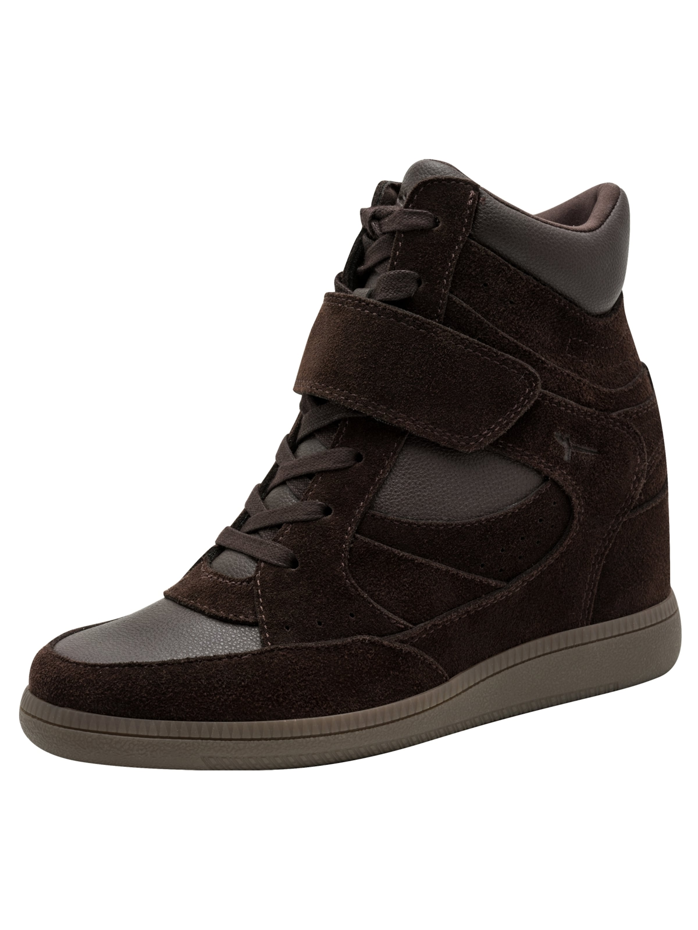 Baskets hautes Tamaris en marron : devant