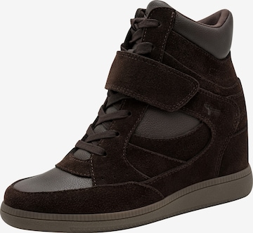 Baskets hautes Tamaris en marron : devant