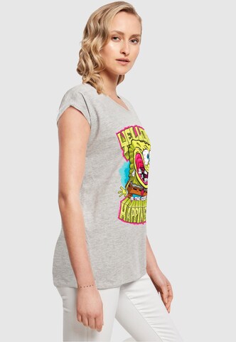 Merchcode Shirt 'SpongeBob SquarePants - Happiness' in Grijs