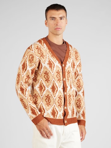 TOPMAN Knit cardigan in Orange: front