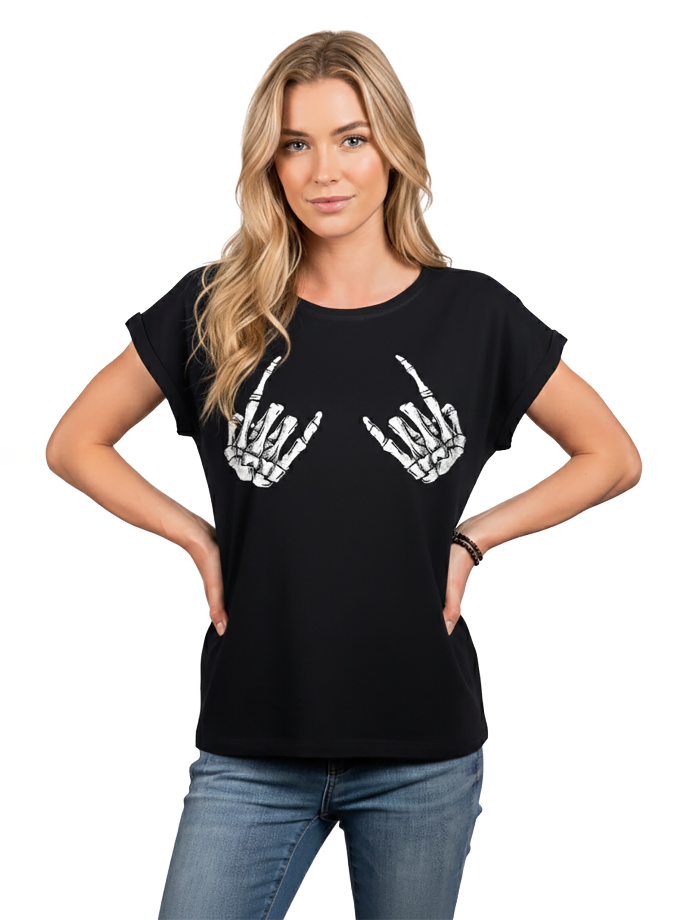 MAKAYA Shirt 'Rock Hands' in Black