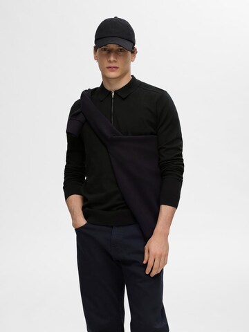 SELECTED HOMME T-shirt 'SLHBERG' i svart: framsida