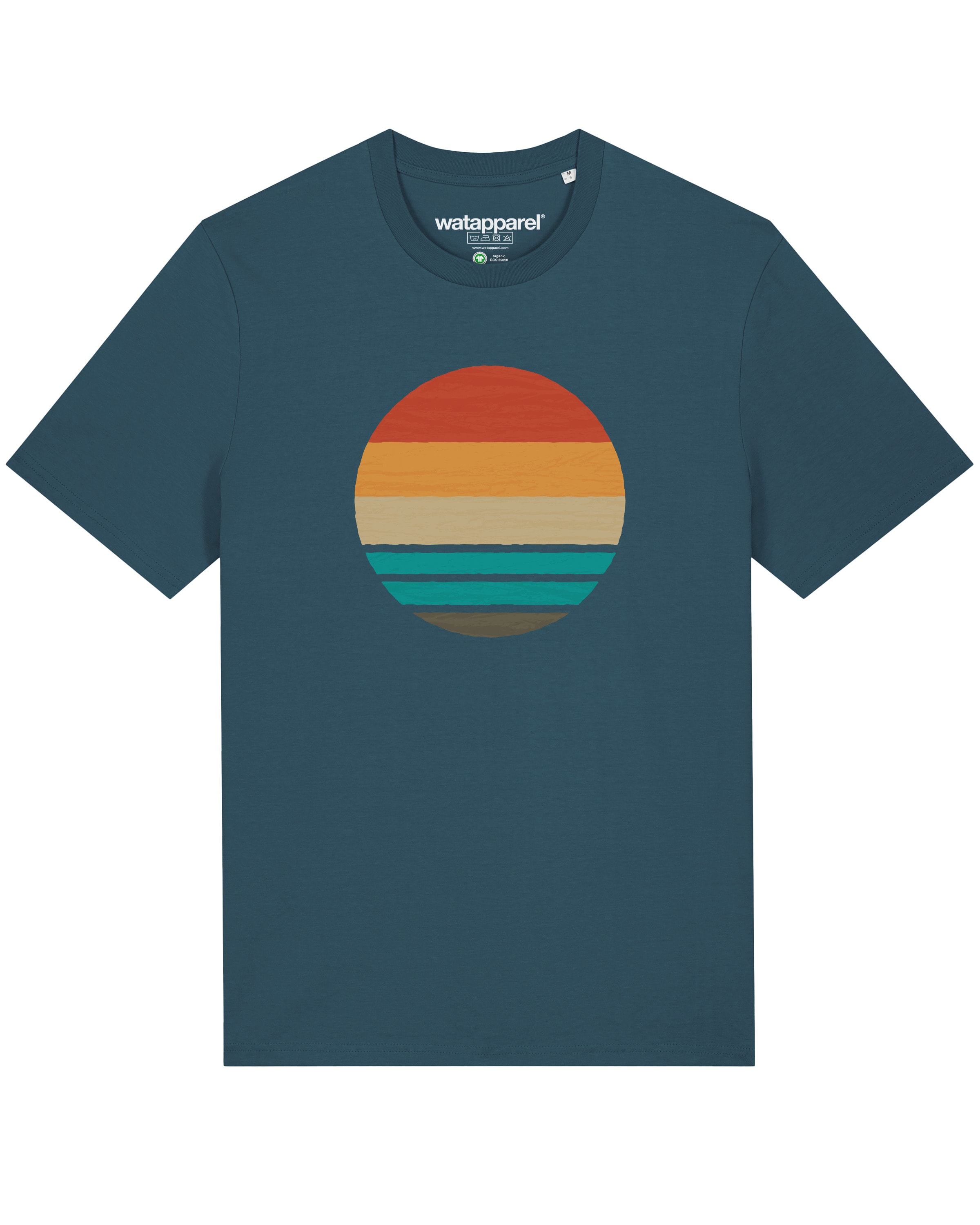T-Shirt 'Retro Sunset Ocean' Watapparel en bleu : devant