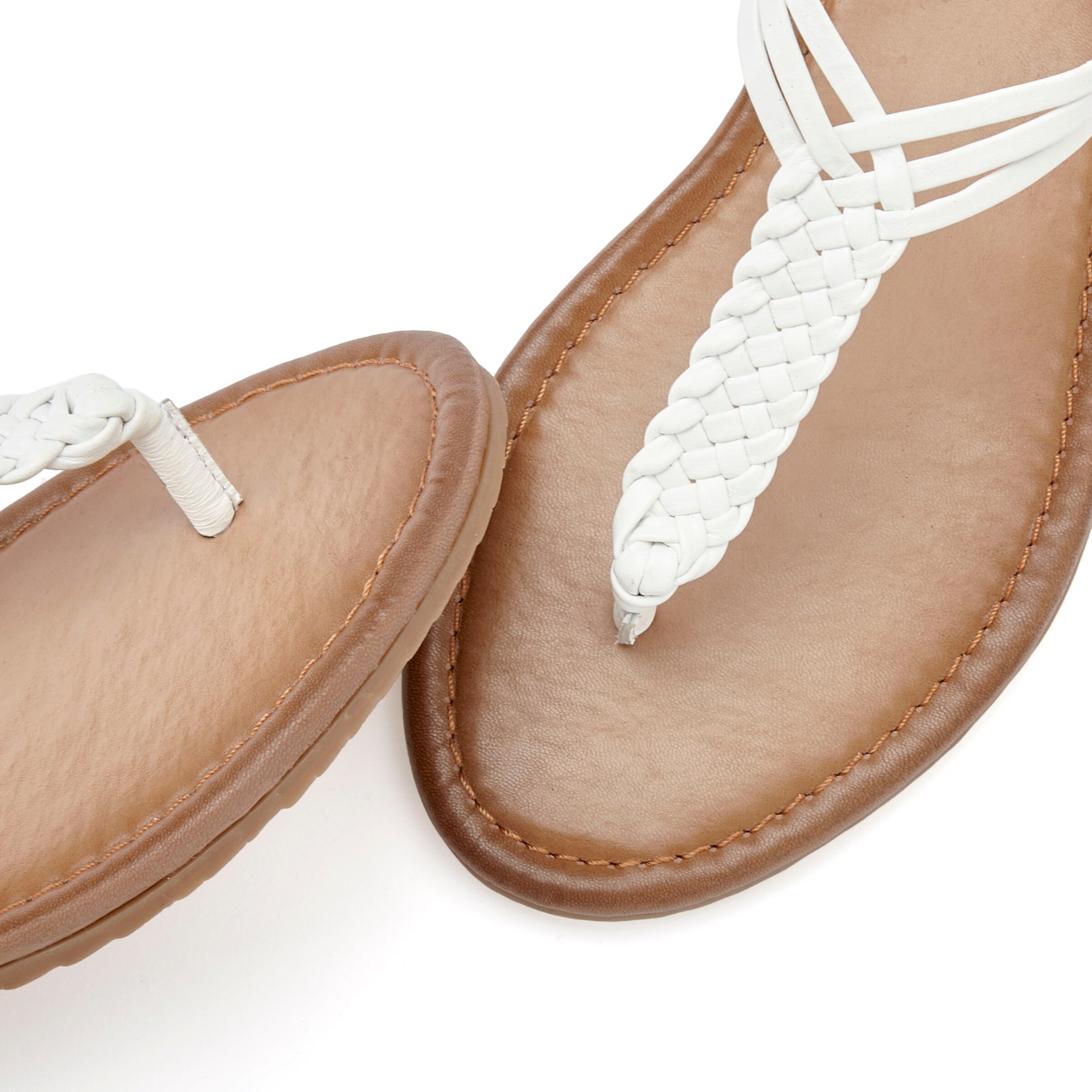 VIVANCE T-Bar Sandals in White
