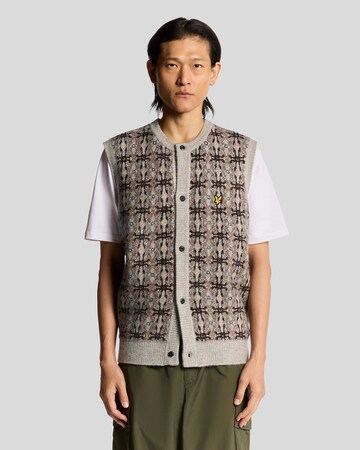 Lyle & Scott Gebreid vest in Grijs: voorkant
