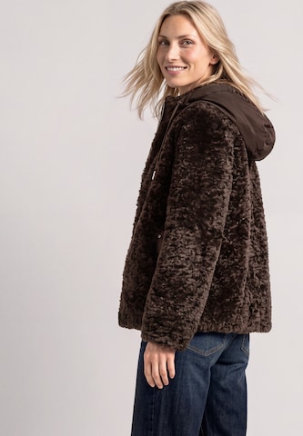 STREET ONE Teddy-Jacke mit Softshell-Kapuze in Braun
