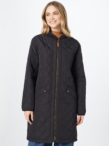 Cream Between-Seasons Coat 'Arwen' in Black: front