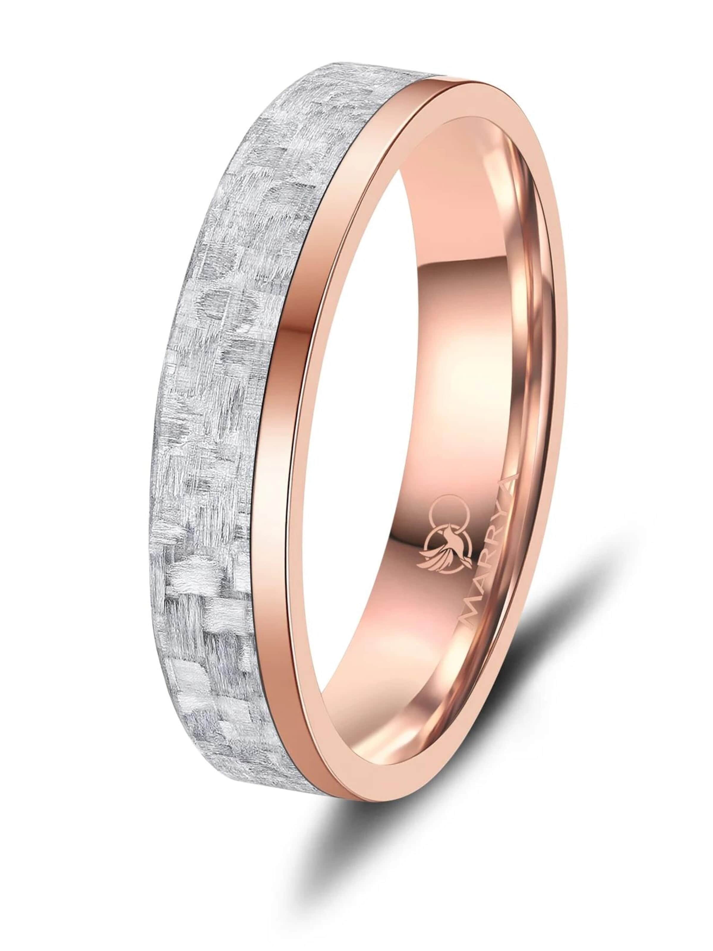 MARRYA - Anillo 'MARRYA CA-21 Eheringe aus Carbon l' en rosa: frente