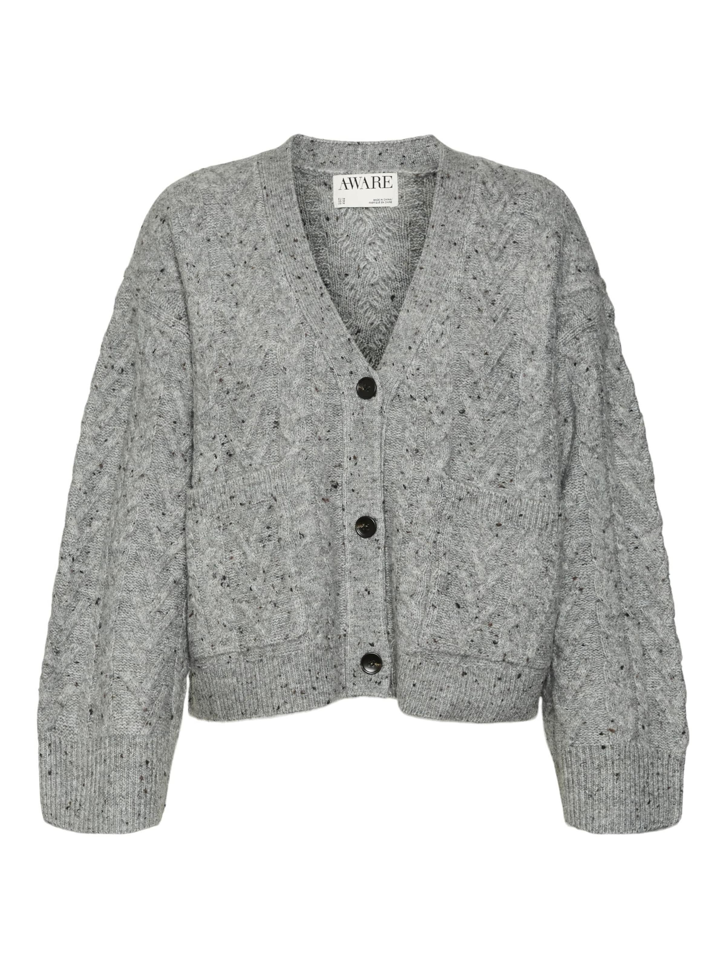 VERO MODA Knit cardigan 'COLETTE' in Grey: front