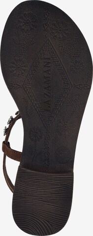 LAZAMANI T-Bar Sandals in Brown