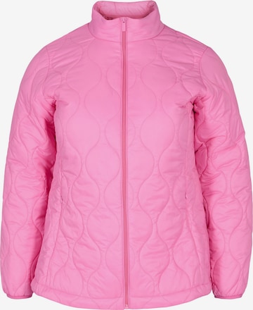 Zizzi Between-Season Jacket 'CAMAYA' in Pink: front