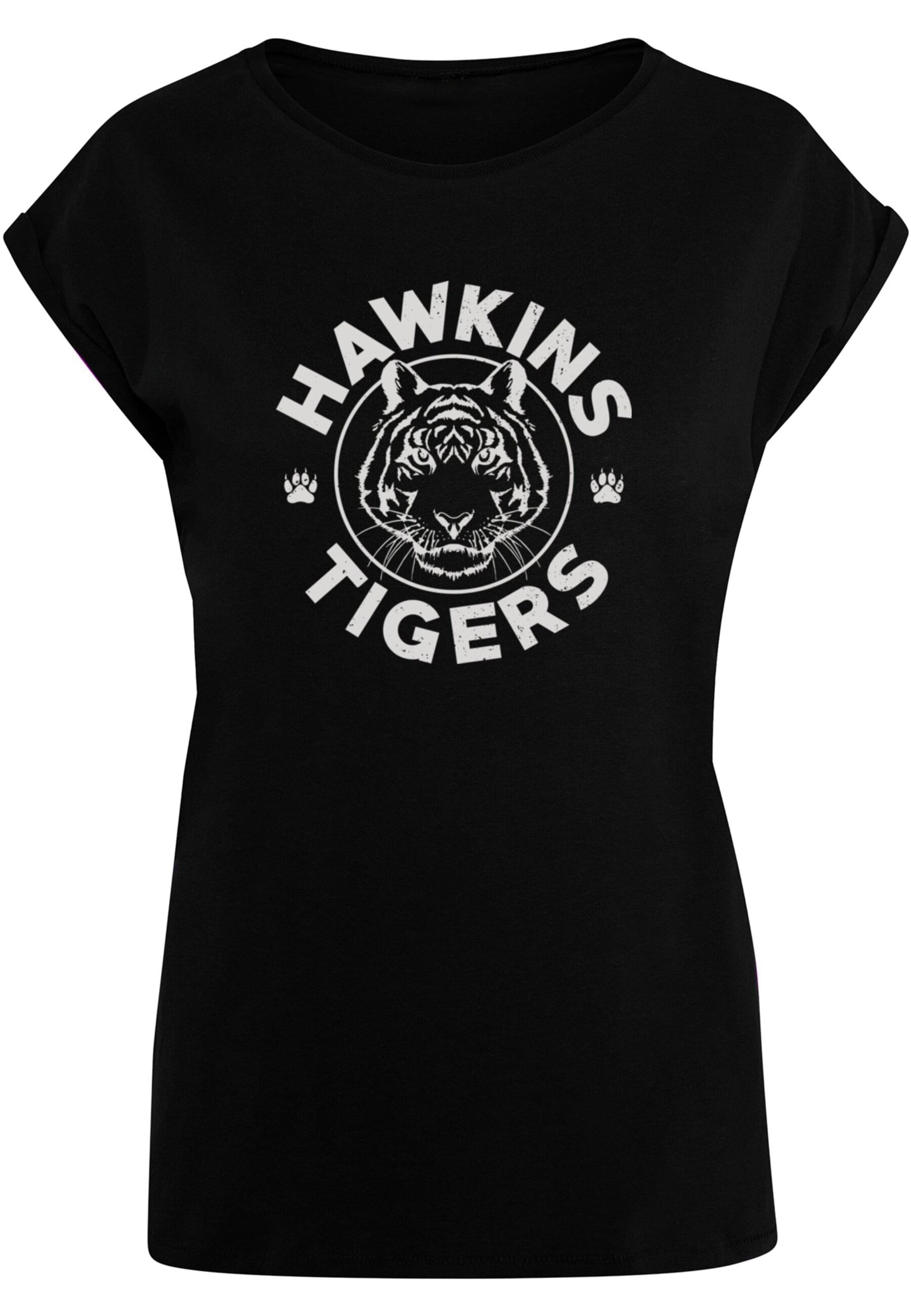 T-shirt 'Stranger Things - Hawkins Tiger' ABSOLUTE CULT en noir : devant