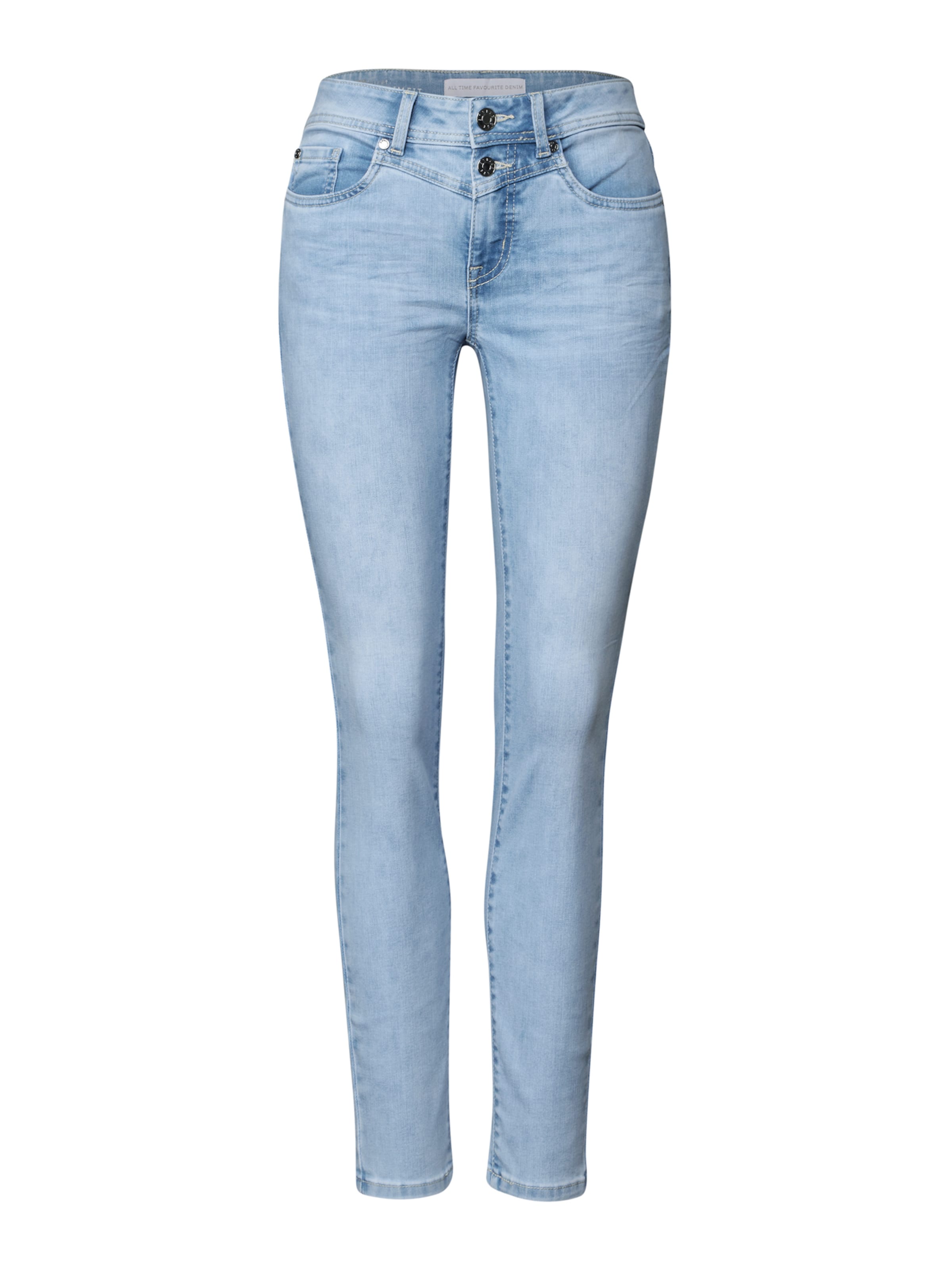 STREET ONE Slimfit Džíny 'York' – modrá: přední strana