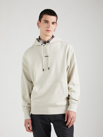 Sweat-shirt BOSS en beige : devant