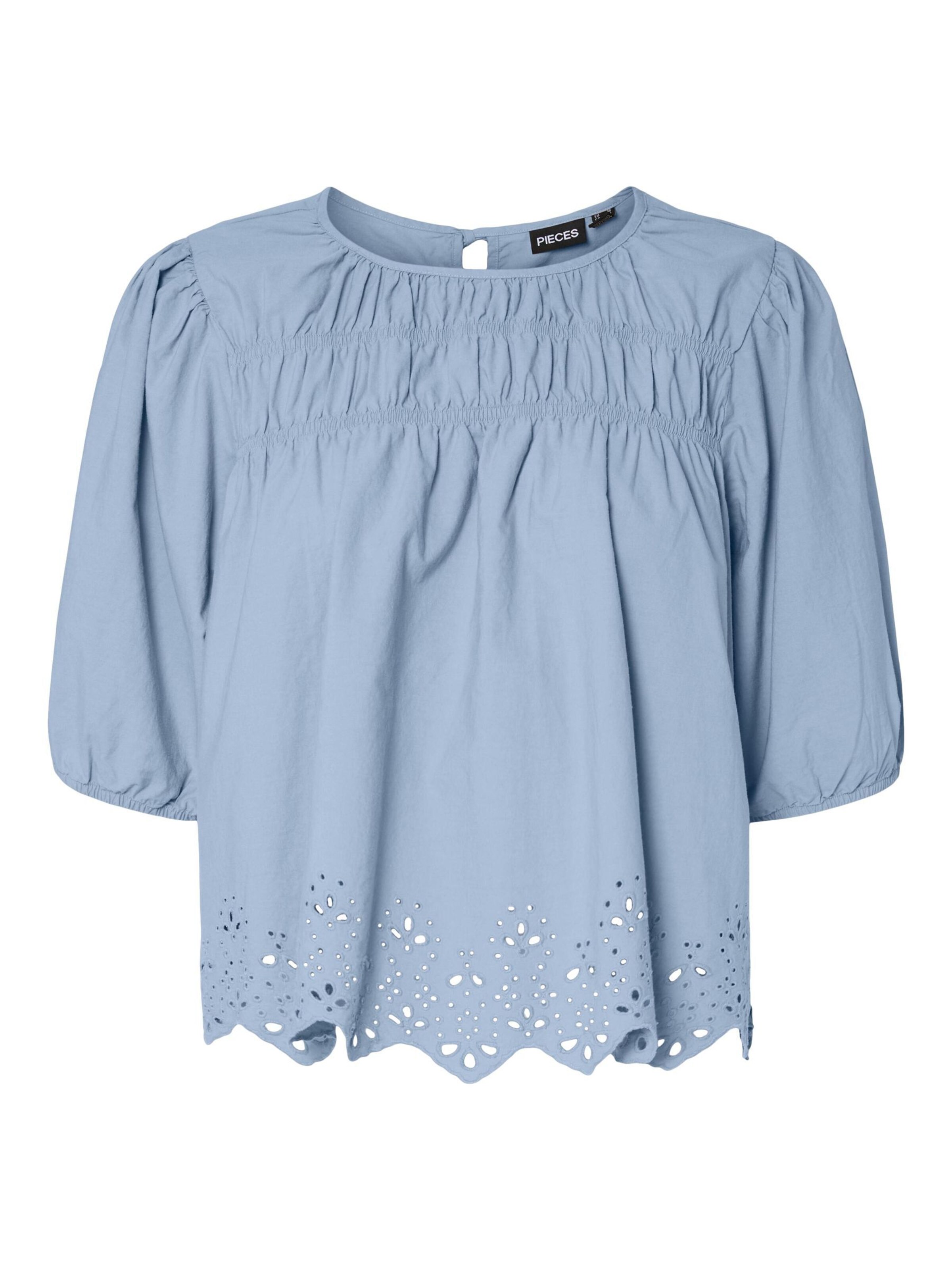 PIECES Blouse 'Salmina' in Blauw: voorkant