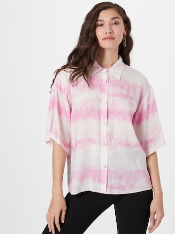 River Island Blouse 'TIE DYE' in Pink: front