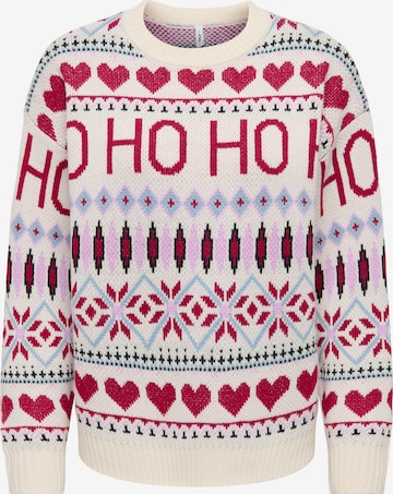 ONLY - Jersey 'ONLXmas HO' en beige: frente