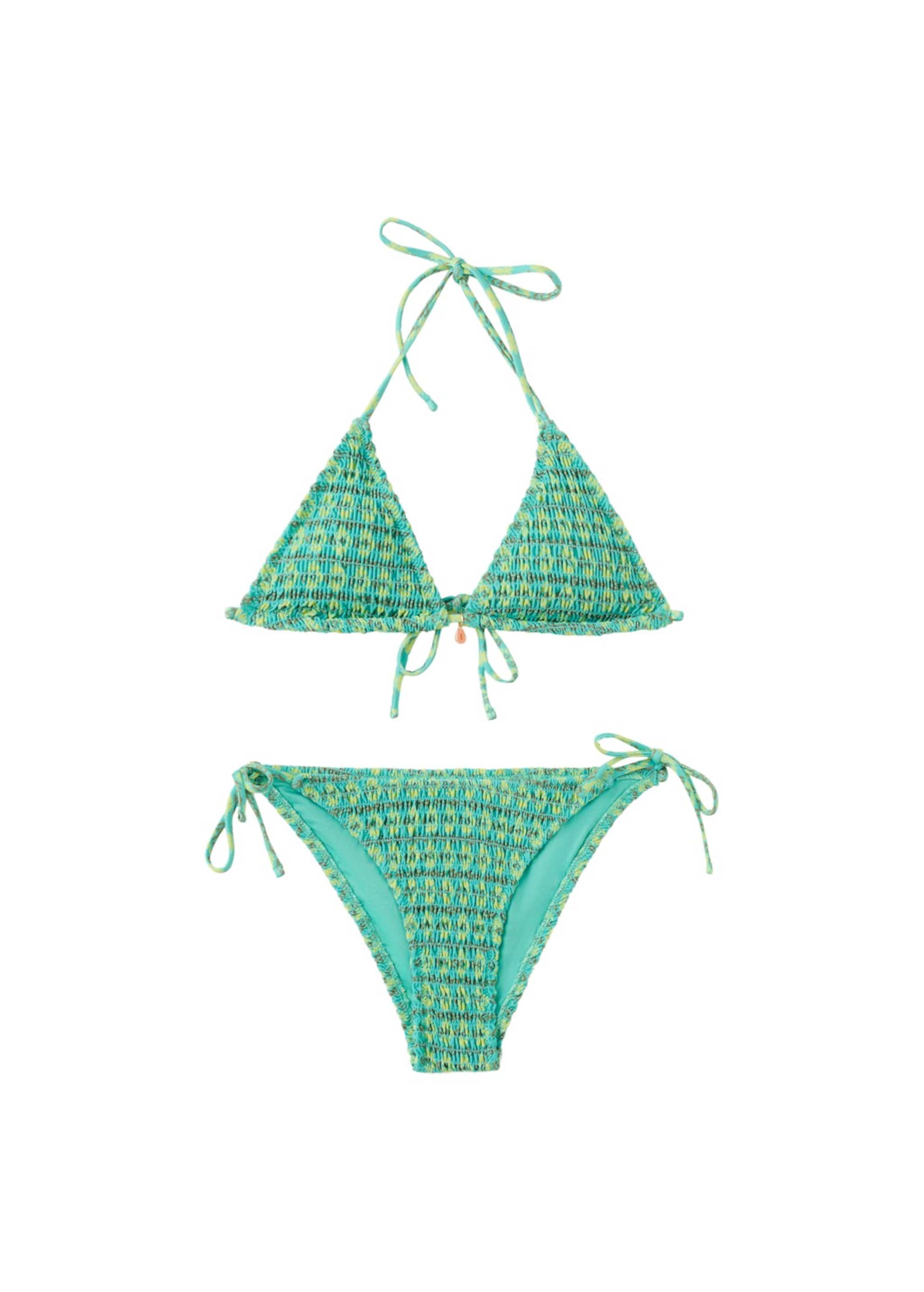 MANGO TEEN Triangle Bikini in Green: front