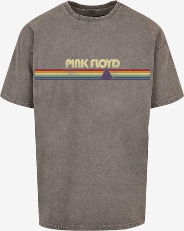 F4NT4STIC Shirt 'Pink Floyd Prism Retro Stripes' in Grijs: voorkant