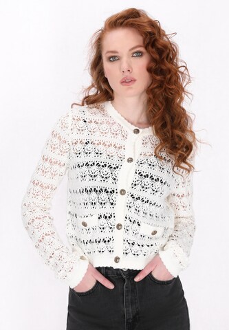 DreiMaster Vintage Knit cardigan 'Vintage' in White: front