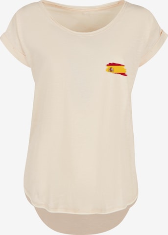 T-shirt 'Spain Spanien Flagge' F4NT4STIC en beige : devant
