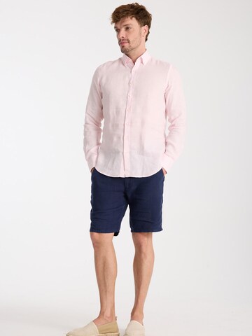 Slim fit Camicia business 'Leonardo Linen Man Shirt' di 7Camicie in rosa