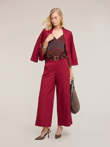 MOTIVI Wide leg Broek in Rood: voorkant