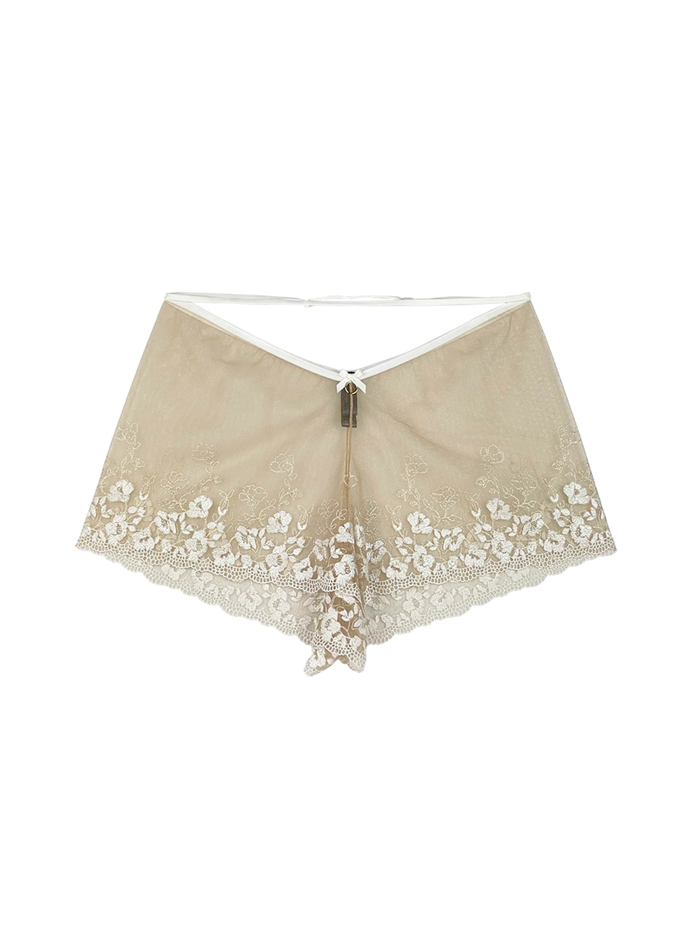 La Muel Lingerie Pajama pants 'bride carnelian french knickers' in Beige: front