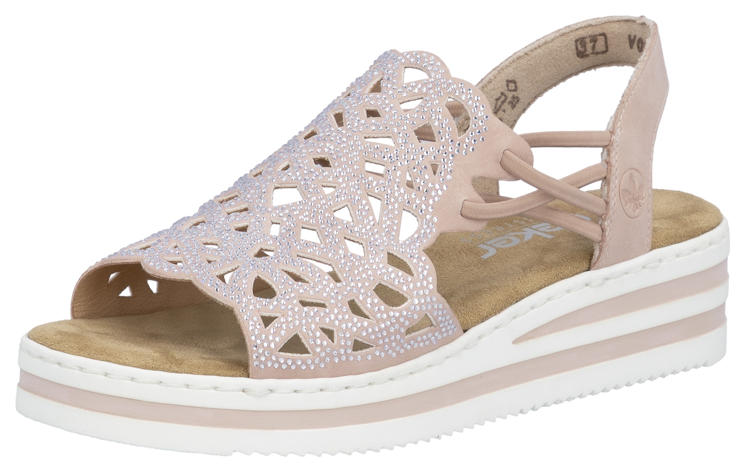 Sandales Rieker en rose : devant