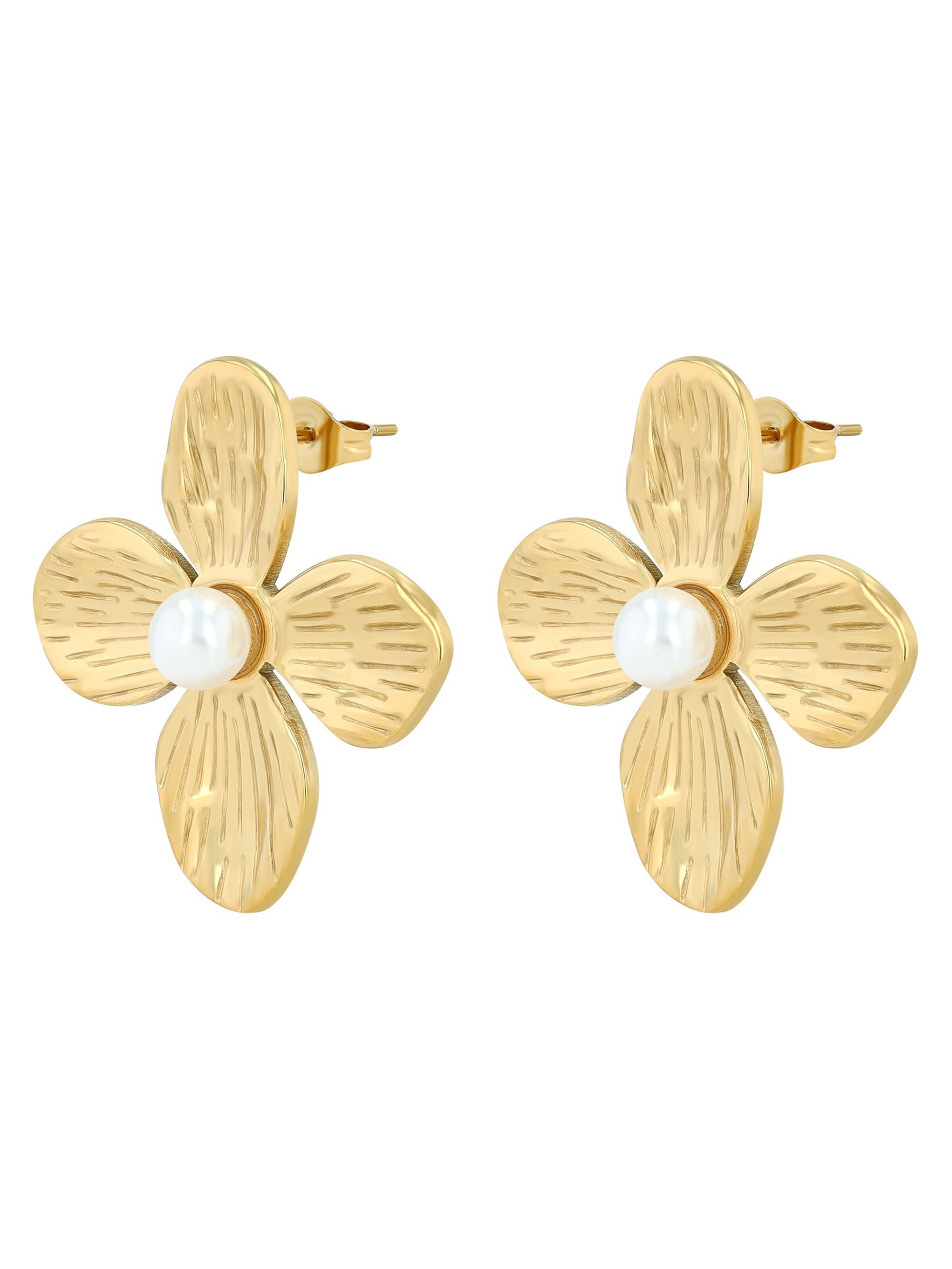 Akzent Earrings 'V"ilana" aus langlebigem Edelstahl, wasserfest' in Gold