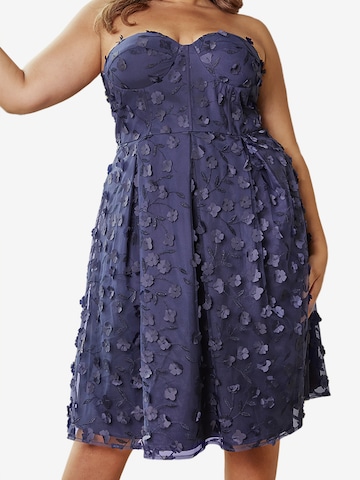 Chi Chi Curve Cocktail Dress in Blue