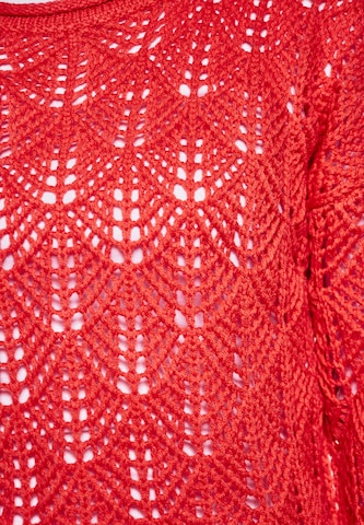 swirly Pullover in Rot