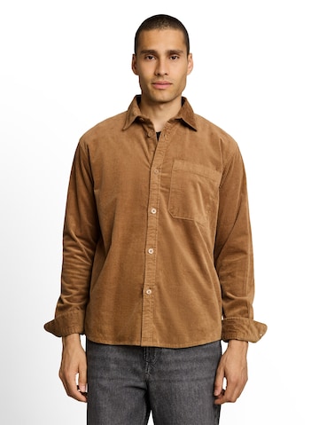 TOM TAILOR DENIM Regular fit Overhemd in Bruin: voorkant