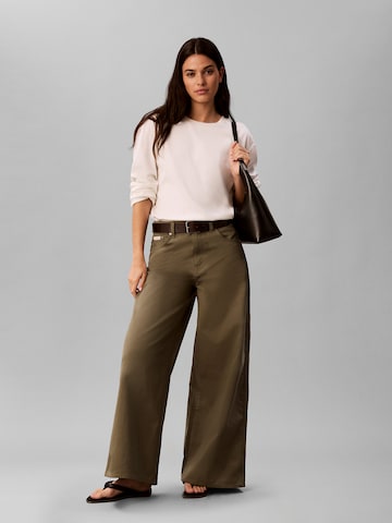 Calvin Klein Jeans Wide Leg Hose in Grün