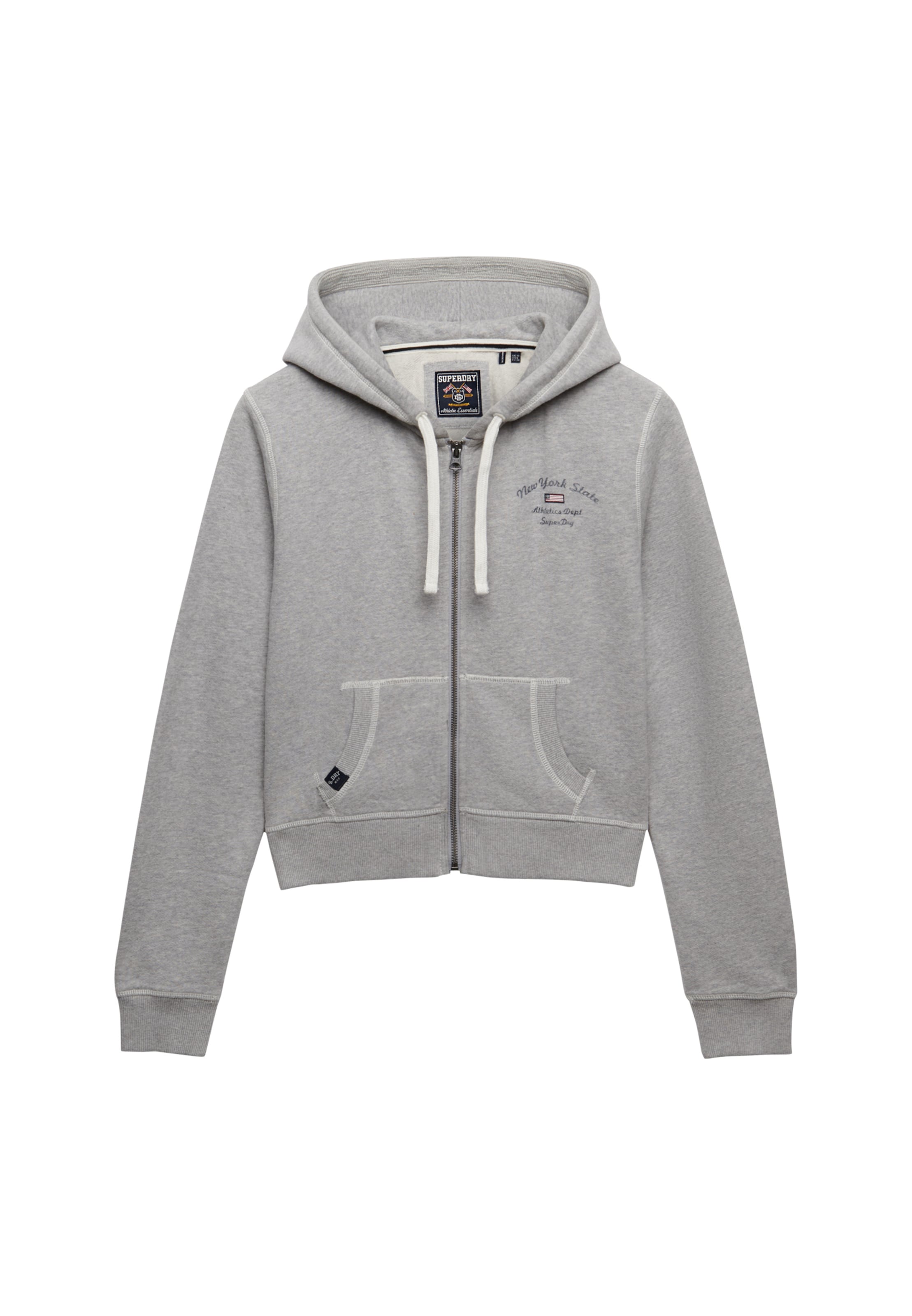 Superdry & Co Sweatvest 'Essentials' in Grijs: voorkant