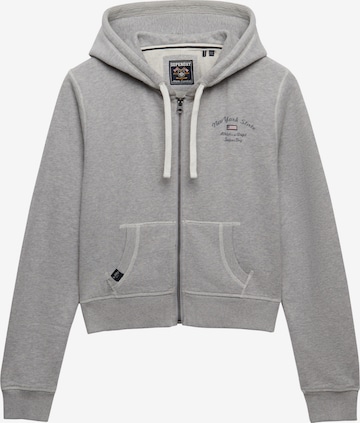 Superdry & Co Sweatvest 'Essentials' in Grijs: voorkant