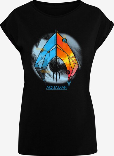 ABSOLUTE CULT T-shirt 'Aquaman' en bleu clair / orange / noir / blanc cassé, Vue avec produit