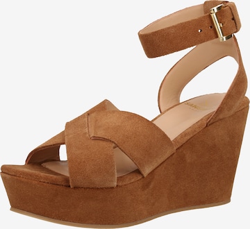 SANSIBAR Strap Sandals in Brown: front