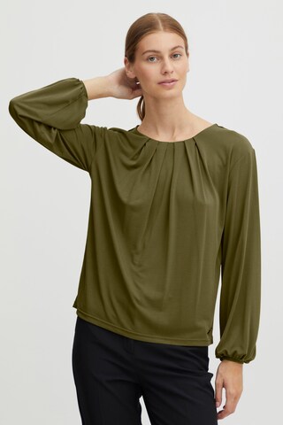 Oxmo Blouse 'Hal' in Groen: voorkant