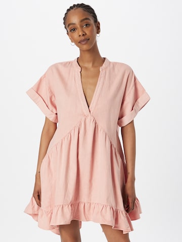 Free People Платье-рубашка 'AGNES' в Ярко-розовый: спереди
