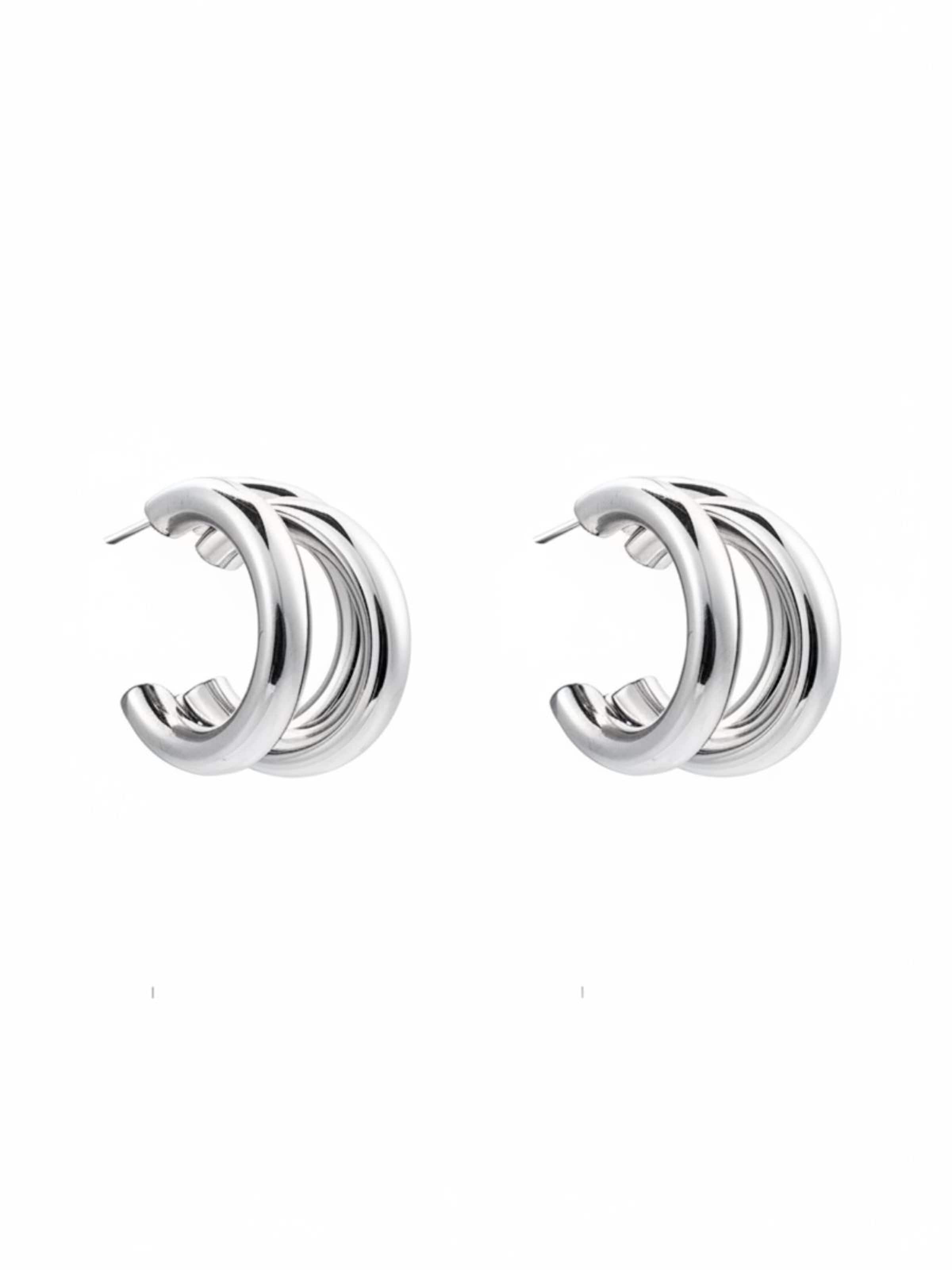Boucles d'oreilles 'Penelope' Cala Rose en argent : devant