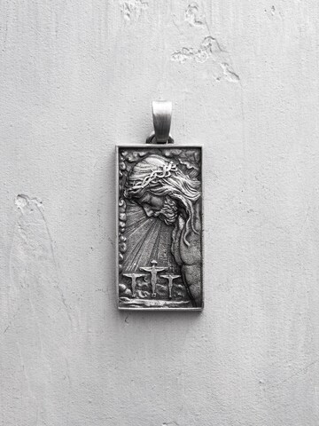 REYTEL Anhänger 'JESUS WITH CROWN OF THORNS' in Silber: Vorderseite