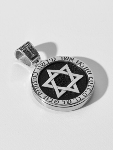 REYTEL Anhänger 'GWIAZDA DAWIDA'‌‌‌ in Silber: Vorderseite