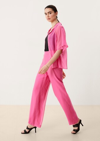 s.Oliver BLACK LABEL Szeroka nogawka Spodnie w kolorze różowy