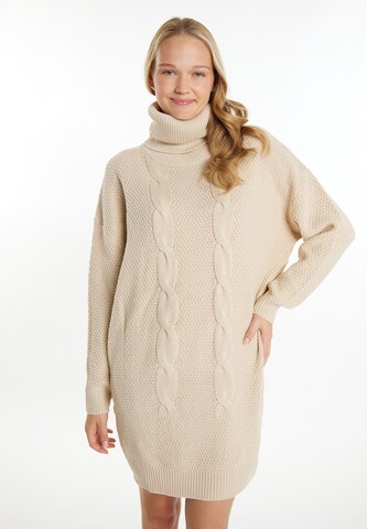 Robes en maille 'Biany' MYMO en beige : devant