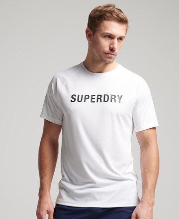 Superdry Performance Shirt 'Train Active' in White: front