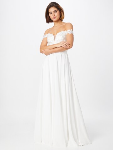 mascara Evening Dress in White: front