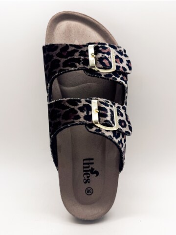 thies Mules 'Rec Velvet Leo Sandal' in Beige