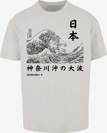 F4NT4STIC Shirt 'Kanagawa Welle Japan' in Grijs: voorkant