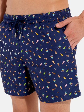 HOM Zwemshorts ' Beach Boxer Summer ' in Blauw